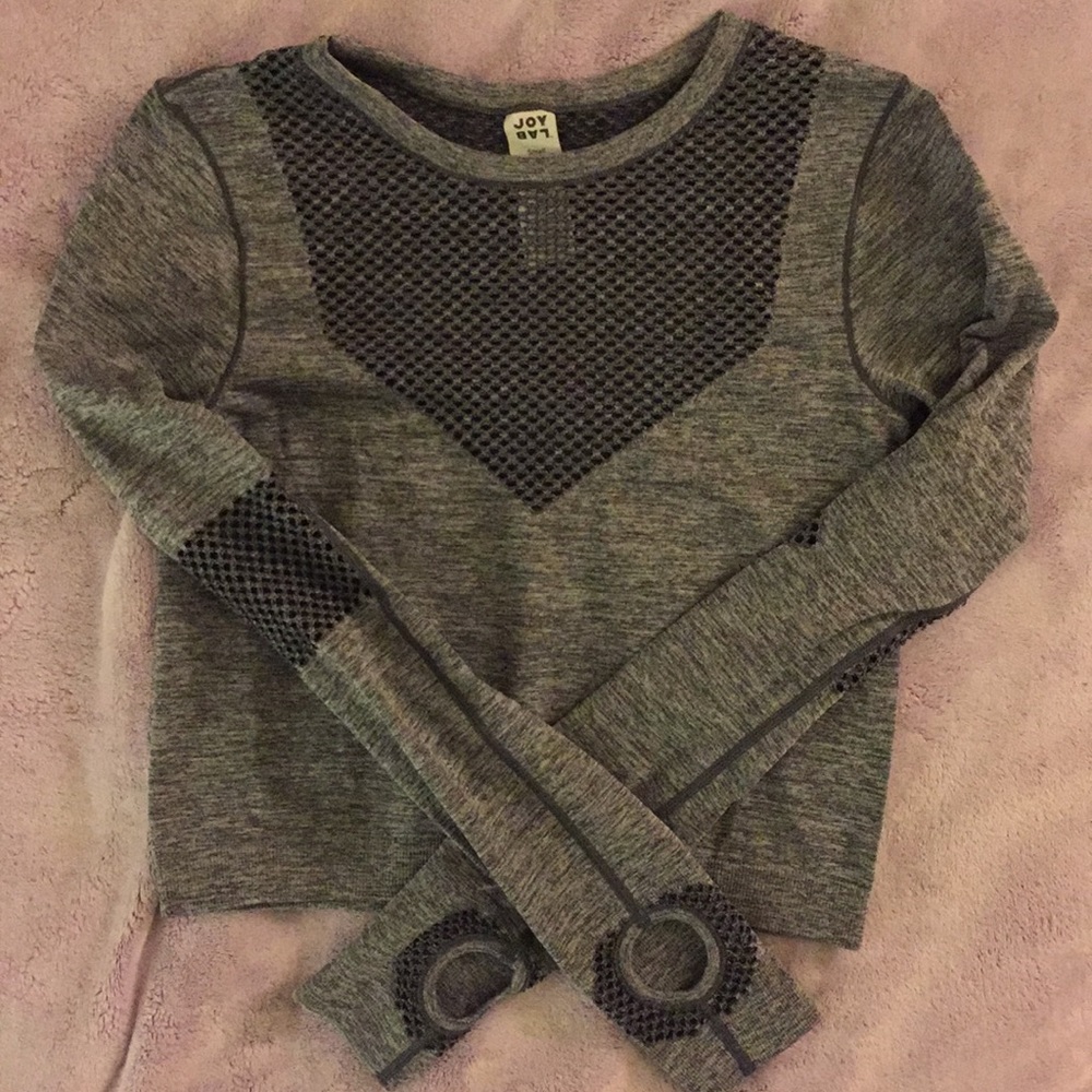 JoyLab Gray Long Sleeve Crop Top